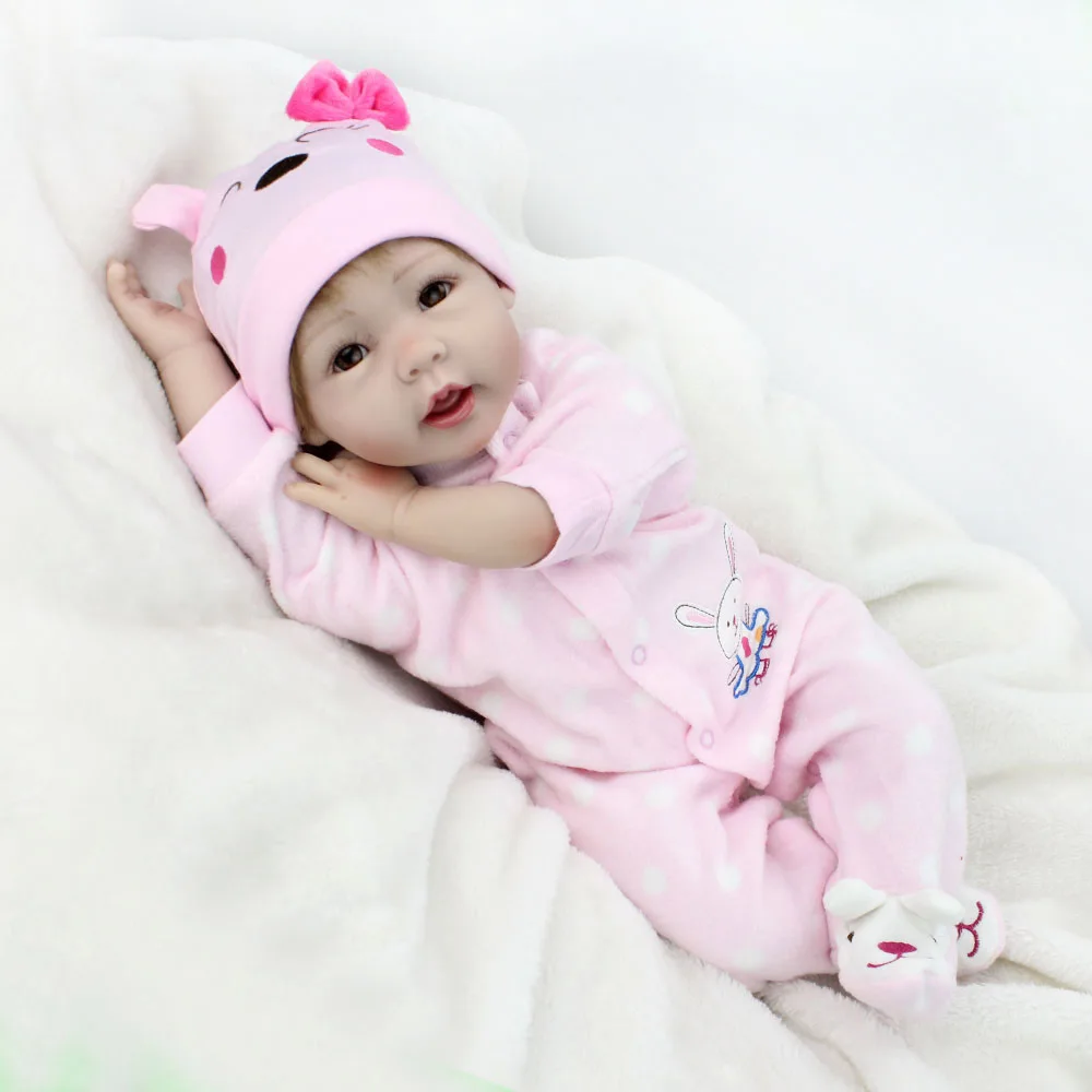 NPKDOLL Reborn виниловая кукла детская розовая принцесса Младенцы силиконовый подарок для девочки 55 см 22 дюйма Рождественское украшение модная детская кукла