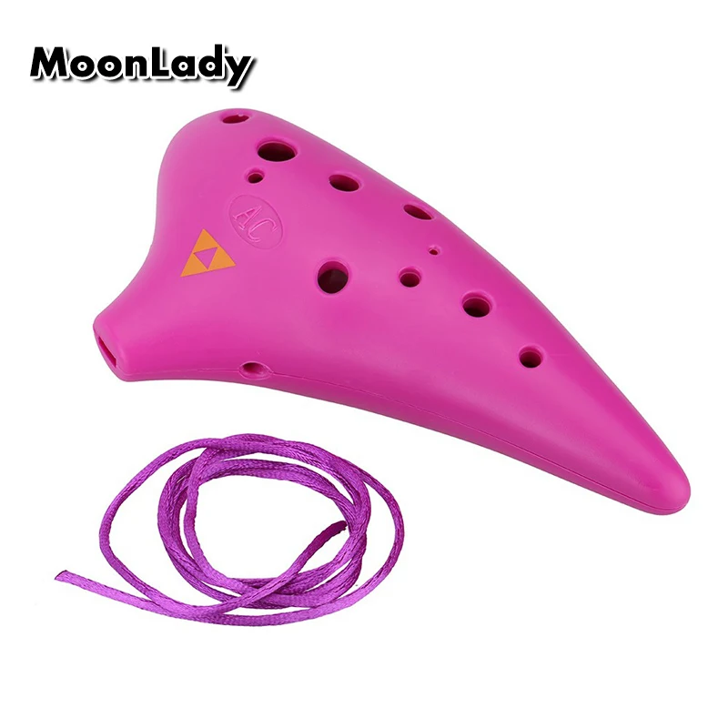 Пластиковый музыкальный инструмент Ocarina Alto C с 12 отверстиями цветной хорошего