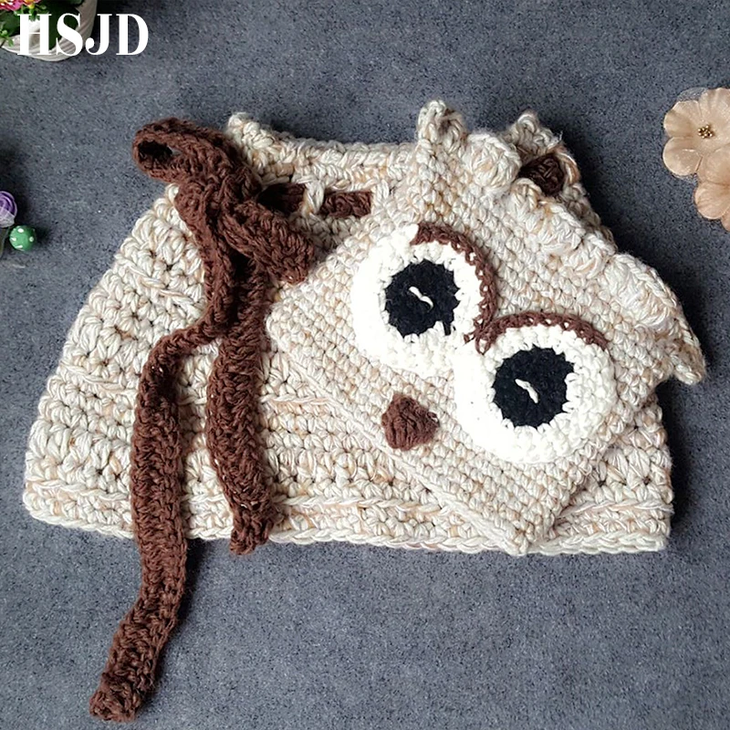 Милые детские зимние шапки с рисунками из мультфильмов Вязаная От 3 до 9 лет