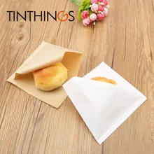 20 шт 15x15 см крафт-бумажный упаковочный мешок, маслостойкая сэндвич-сумочка для пончиков для хлебобулочных хлебных пищевых мешков, тригонометрический тип, белый, коричневый