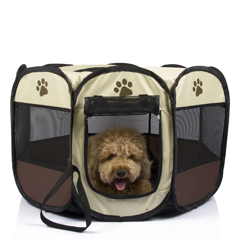 Image TECHOME Pet Tent Portable Playpen Dog Folding Crate Doghouse Puppy Pen Soft Kennel New Cat Cage 2017 Hot Sale