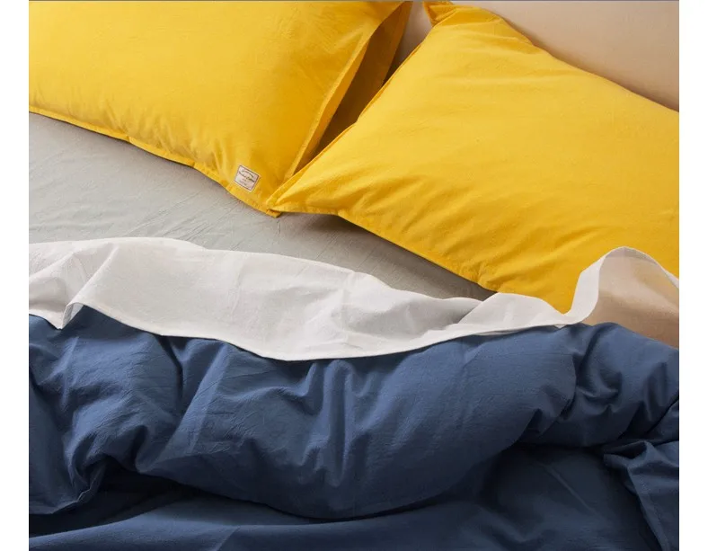Clearance Brief Duvet Cover Sets Without Comforter 100% Cotton Reactive Printing Bedding Set 4pcs Mikasa 6 Colors High Quality Yellow Grey 0
