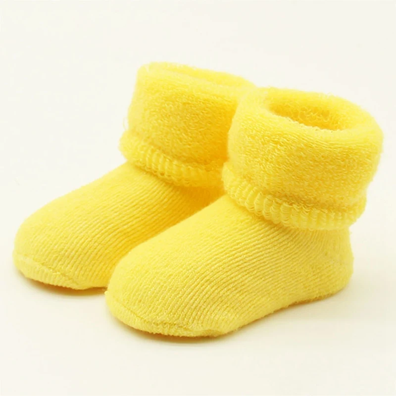 Зимние теплые мягкие толстые носки для новорожденных и малышей от 0 до 12 месяцев хлопковые повседневные нескользящие носки для мальчиков и девочек