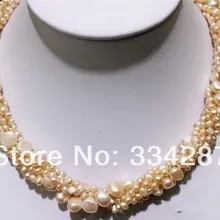 5 прядей 4-8 мм натуральный розовый пресноводный жемчуг стиль ожерелья ожерелье