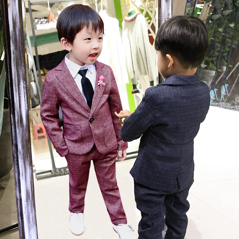

Kids Blazer Baby Boys Suit Jackets 2018 Spring Cotton Coat Pants 2 Piece Boy Suits Formal For Wedding Chlidren Clothing XZ3