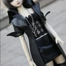 Красивое длинное кожаное пальто для куклы BJD 1/4 MSD 1/3 SD16, Одежда для куклы Uncle CW51