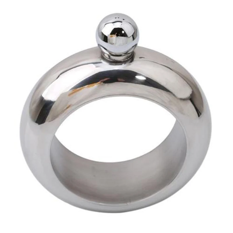 Fashion Stainless Steel Portable 3.5oz Hip Flask Holder Alcohol Drink Bangle Bracelet