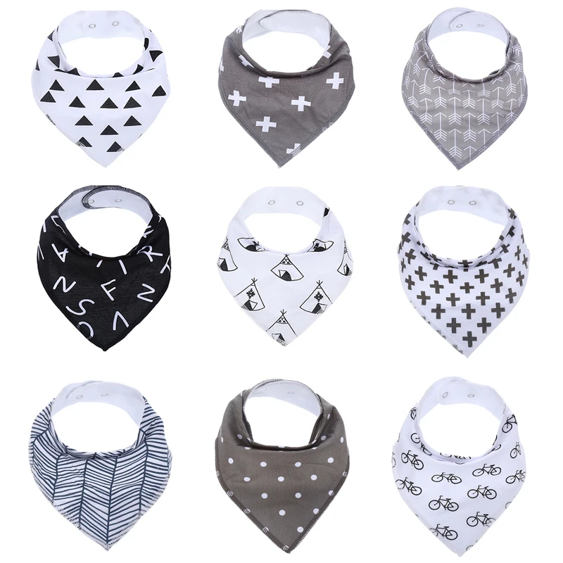 

Baby Bibs New Waterproof Saliva Scarf Fashion Print Baby Towel Baberos Bebes Soft Cotton Bibs Burp Cloths Accessories