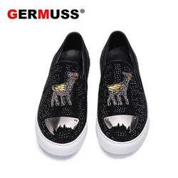 2018New-Animal-Prints-diamond-encrusted-Spring-Summer-Shoes-Black-Men-Fashion-Casual-Fawn-loafers-Man-Lace_