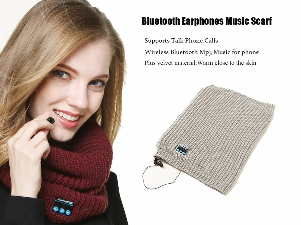 Вязаный материал Мода Bluetooth мягкий шарф беспроводной Bluetooth умный шарф гарнитура голова Колонка для телефонов микрофон для Andriod телефон