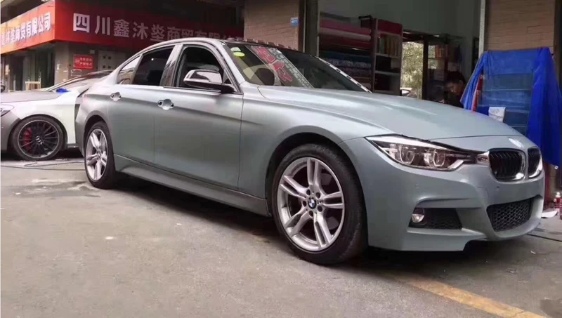 Satin Cement Grey Vinyl Film Wrap-2
