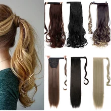 WTB Long curly hair straight hair synthetic ponytail clip ponytail heat-resistant clip in the hair extension hair tail elegant long synthetic stylish long shaggy curly clip in hair extension for women