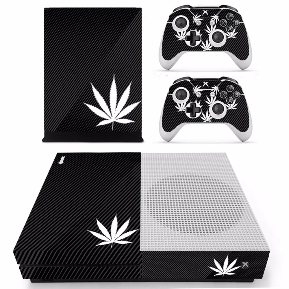 Green Leaf Weed Skin Sticker Decal For Microsoft Xbox One S Console and