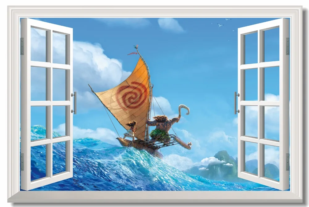 Фото Пользовательские холст Настенный декор 3D эффект Моана Vaiana плакат с героями Пользовательские холст Настенный декор 3D эффект Моана Vaiana плакат с героями