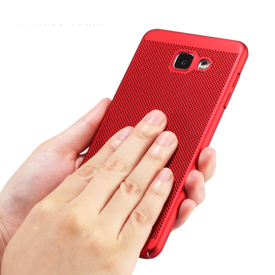 Сетчатый теплоотвод ПК чехол для Samsung Galaxy J3 J4 J5 J6 J7 Duo Prime On5 On7 2016 2017 A3 A5 A7 крышка