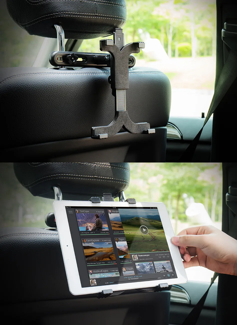 FLOVEME 7 ''-11'' Универсальный Автомобильный держатель для планшета для iPad 2/3/4 Mini 1 2 3 4 Air 1 2 Pro автомобильное заднее сиденье планшет Авто автомобильное крепление подставка