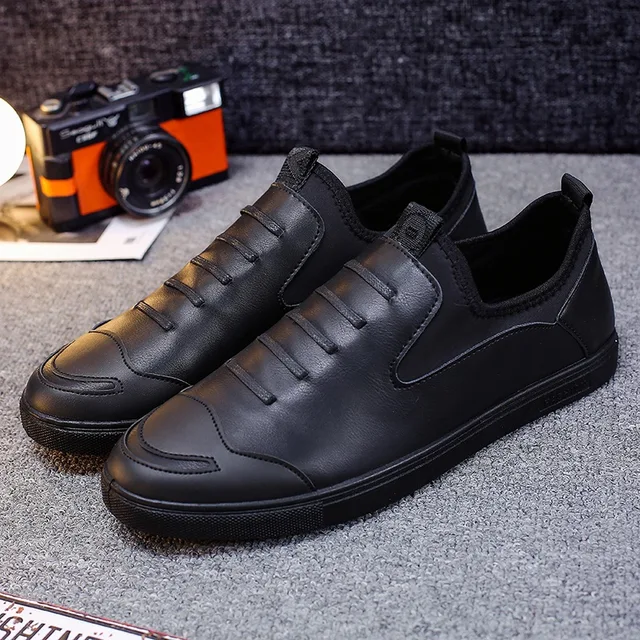 2018 Spring New Korean Men Loafers PU Leather Slip on Comfortable ...