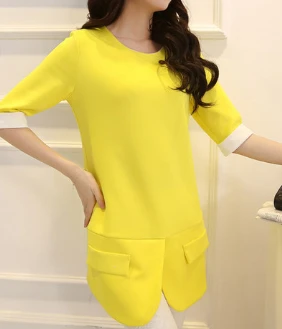 2014 spring new Korean ladies stitching bottoming summer dress Plus 4 sizes S-XL 2 colors casual party dresses freeshipping | Женская