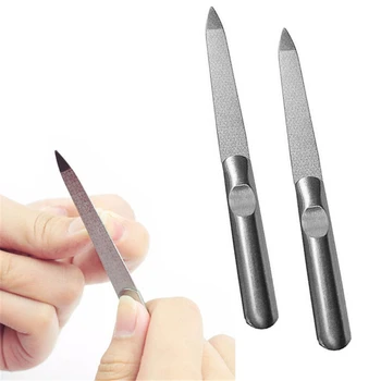 

1PC Professional Stainless Steel Nail File Buffer Metal Double Side Grinding Rod Manicure Pedicure Scrub Nail Arts Tools Thick