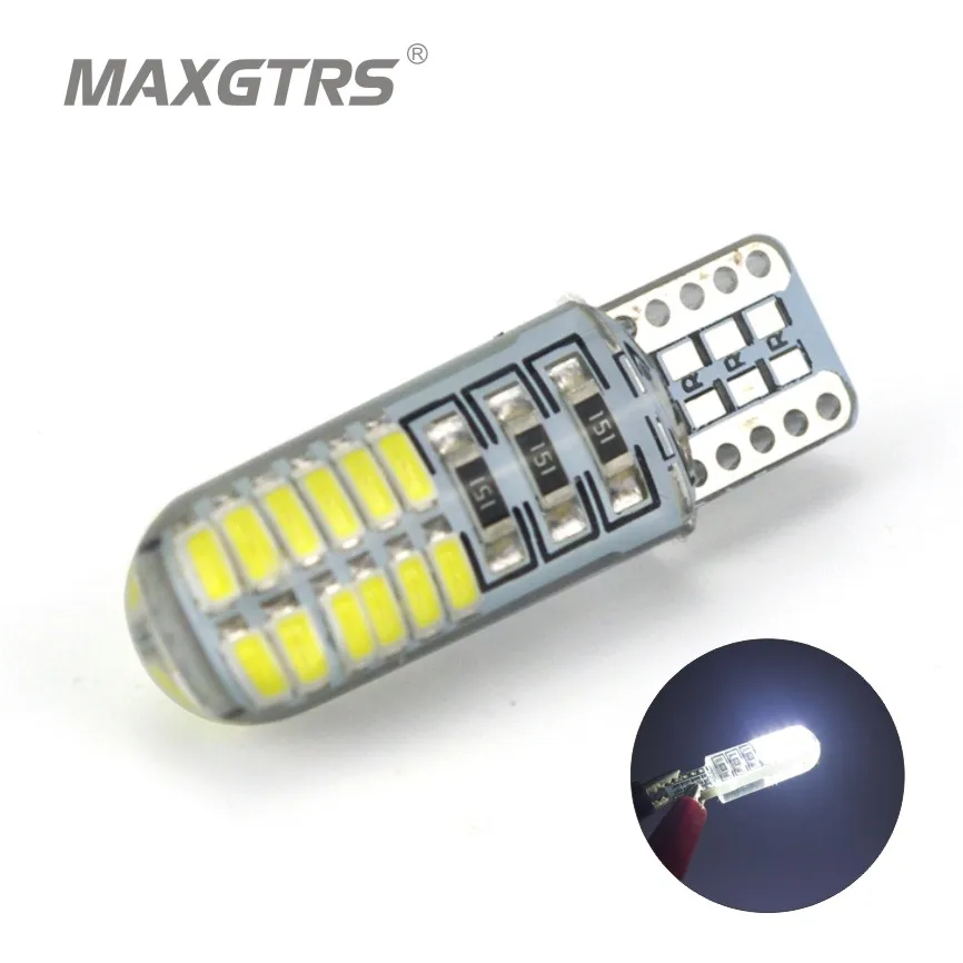 

10x T10 194 168 W5W 24Smd 3014 Car Led Silicone Shell Auto Dome Parking Lights Car Side Wedge Light Lamp Bulb Car Styling DC12V