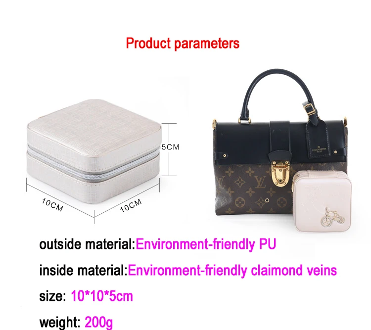 High quality Travelling Cosmetic PU Leather Jewelry Box Necklace bracelet earing Ring Storage Case for jewelry packaging box Jewelry Packaging & Displays cheap