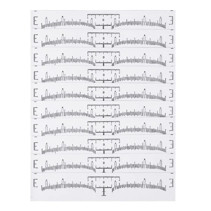 Одноразовые бровей правитель Трафареты Стикеры Template 10 шт. Перманентный макияж бровей баланса меры для бровей Красота татуировки