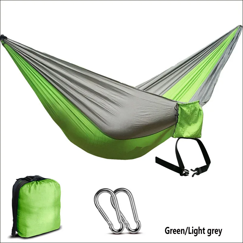 Green and Light grey 210 Т нейлон парашют гамак легкий Вес Открытый Отдых Портативный один гамак для отдыха hamac путешествий двойной человека hamak - Цвет: Green and Light grey