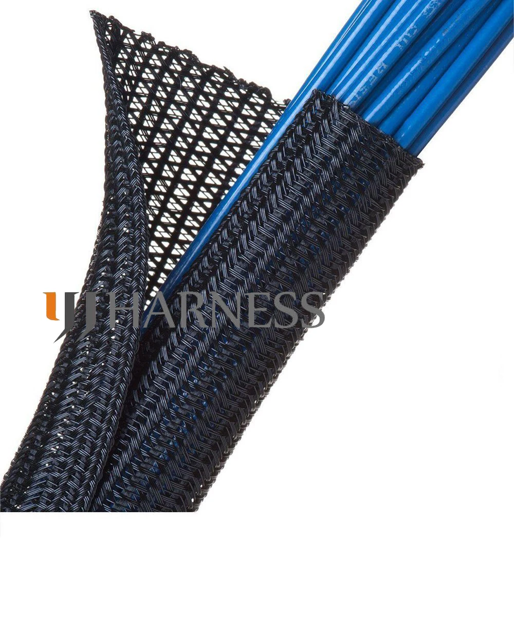 3ft - 1/2 inch PET Expandable Braided Sleeving - Braided Cable Sleeve Blue  