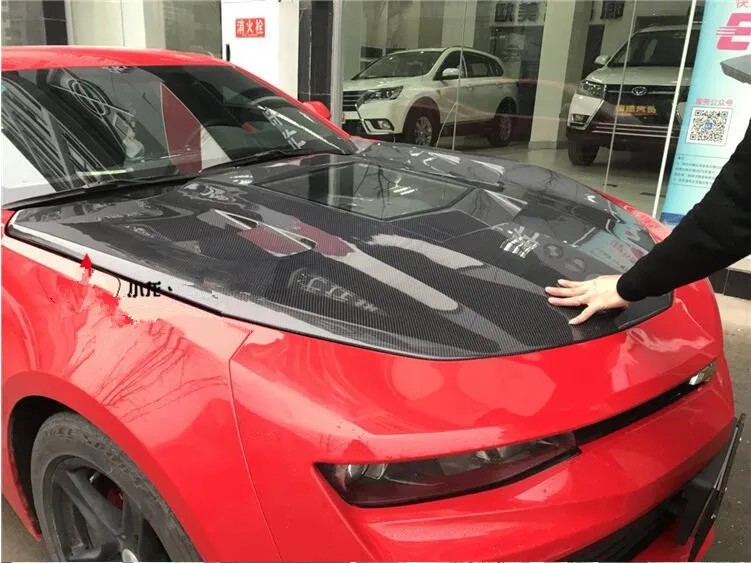 JIOYNG углеродного волокна передний бампер капота Vent Обложка для Chevrolet Camaro ZL1 2016 2017