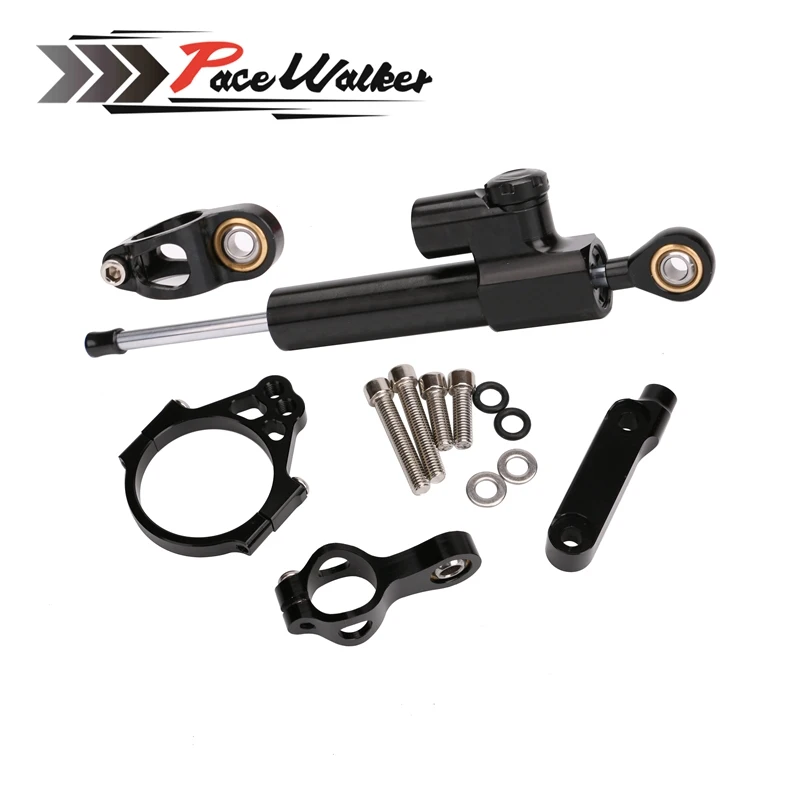 

Free shipping Motorcycle CNC Aluminium Steering Damper + Adjustable Stabilize Bracket Mount kit For kawasaki v650 Versys 650