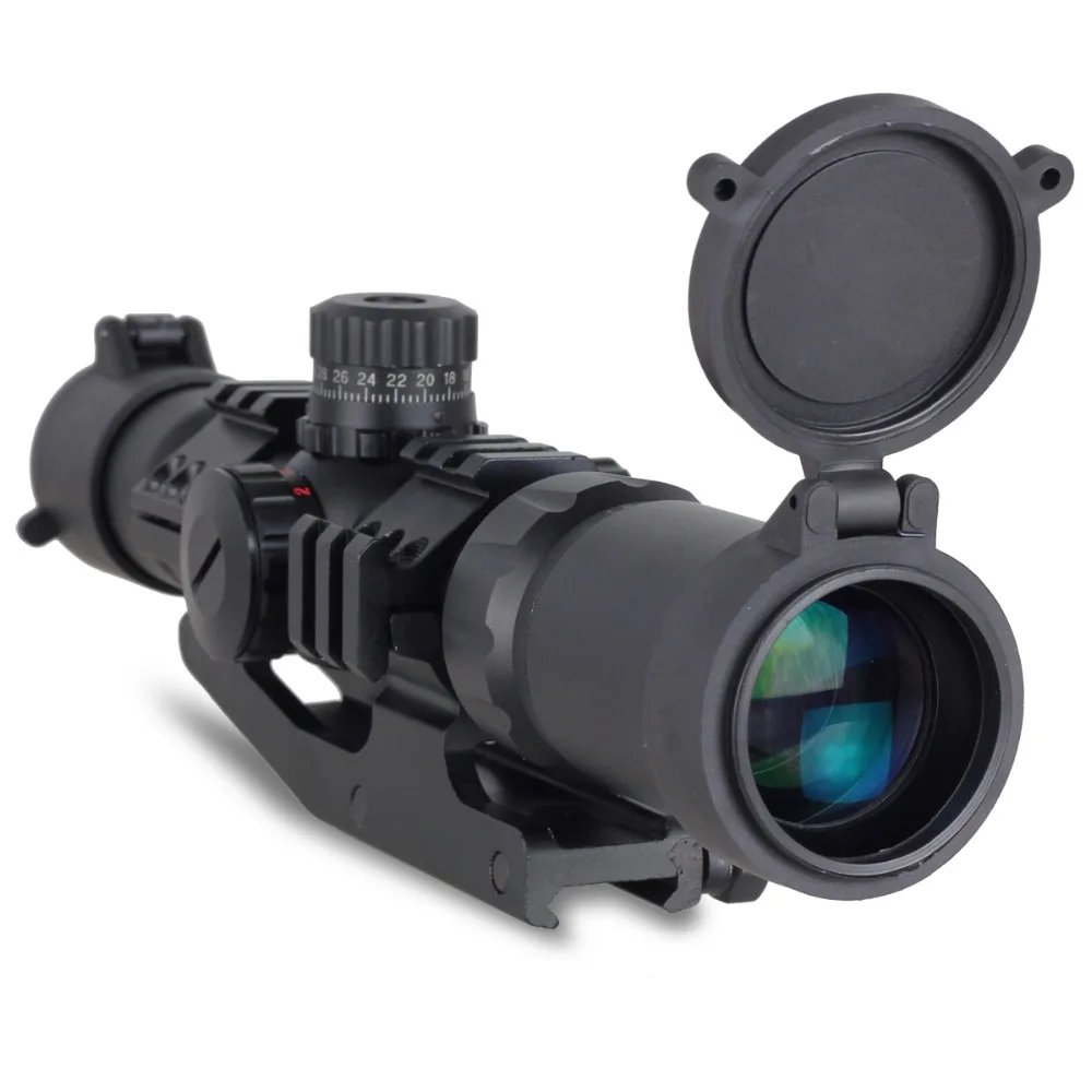 

Tactical 1.5-4x30 Tri-illuminated (Red/Green/Blue) Mil-dot Reticle Rifle Scope riflescope Sight free shipping