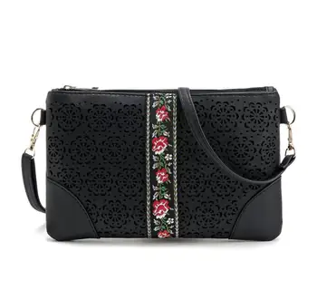 

WillsRain Women Bag Handbags Flowers Vintage Hippie Embroidered Bag Leather Bags Women