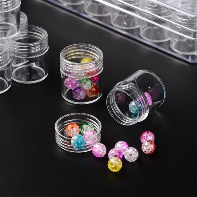 Bead Organizer Box, 30Pcs Small Clear Plastic Bead Storage