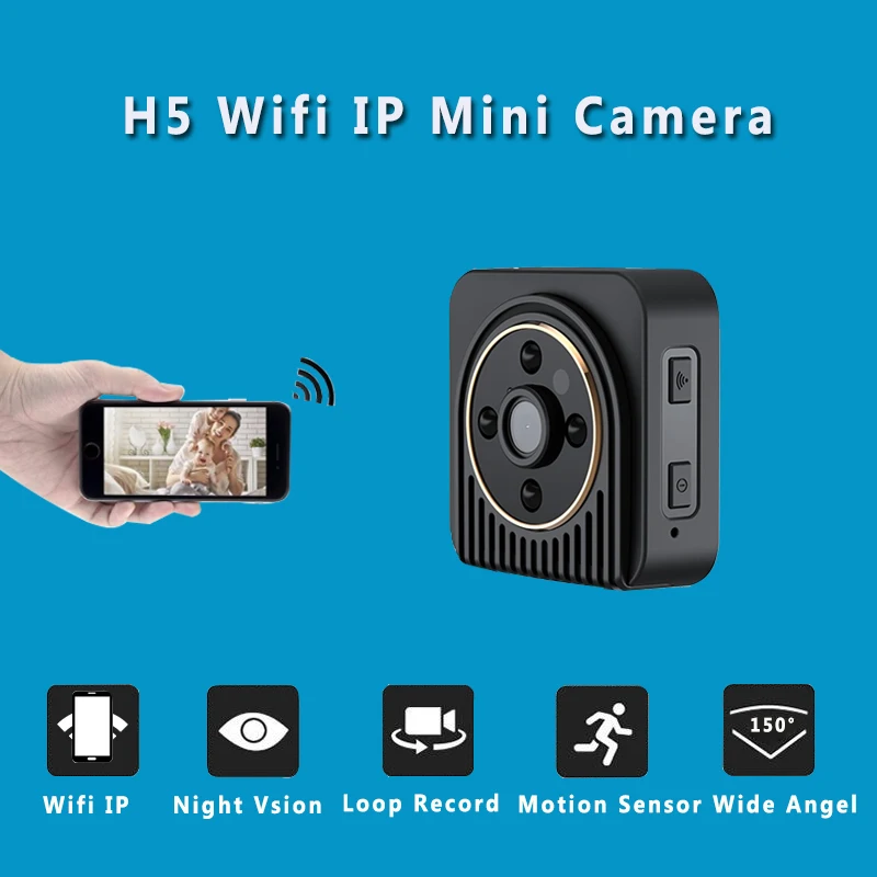 

H5 Mini Camera Wifi IP 720P HD Mini Camera Wireless P2P Body Camera Night Vision Mini DV Camera Motion Sensor Micro Video Cam