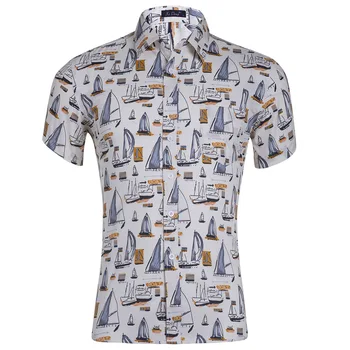 

Summer Men Beach Hawaiian Short Sleeve Tropical Style Shirts Brand Clothing Plus Size Button Down Casual Shirt Men