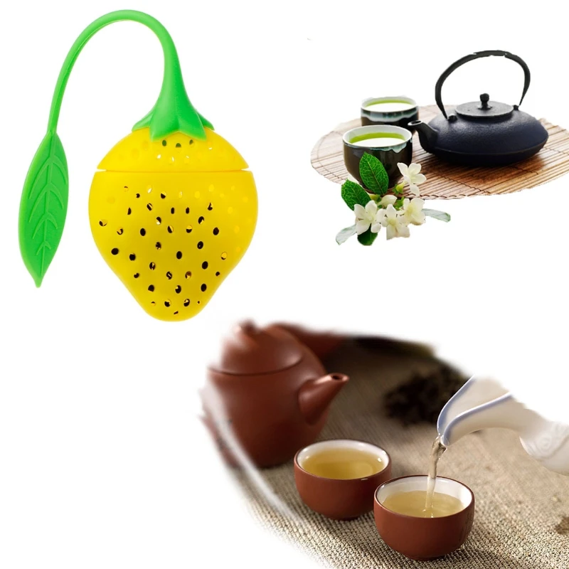 

Silicone Strawberry Tea Leaf Strainer Herbal Spice Infuser Filter Diffuser