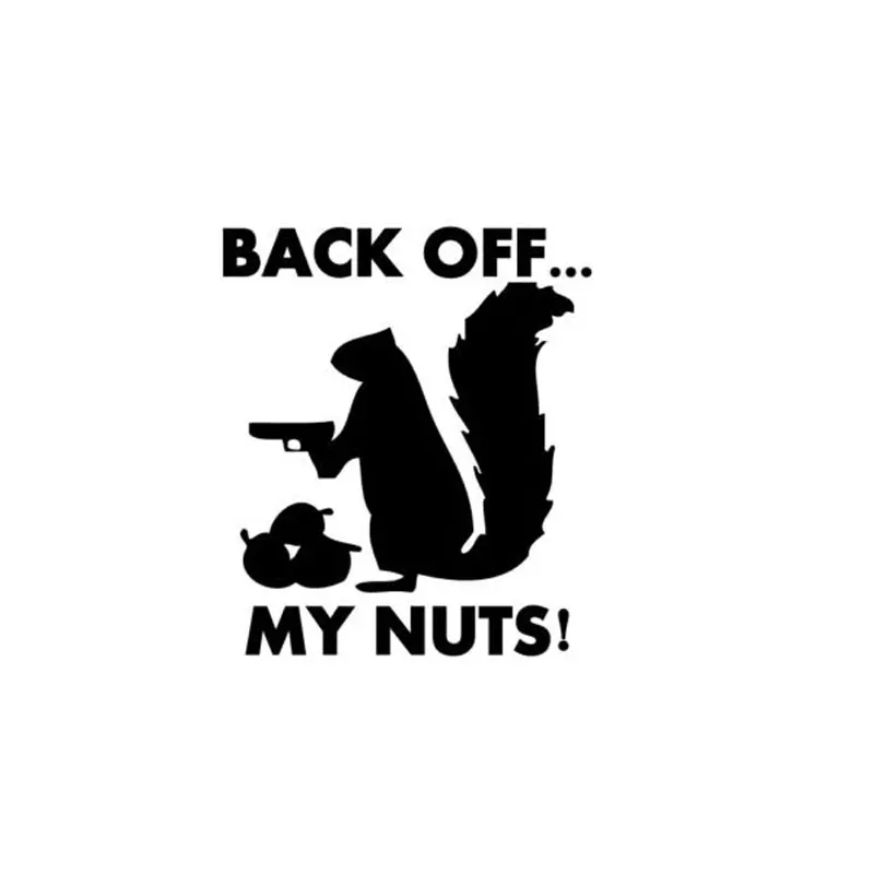 

10.3cm*12cm Personality Animal Squirrel BACK OFF MY NUTS Funny Car Stickers C5-1038
