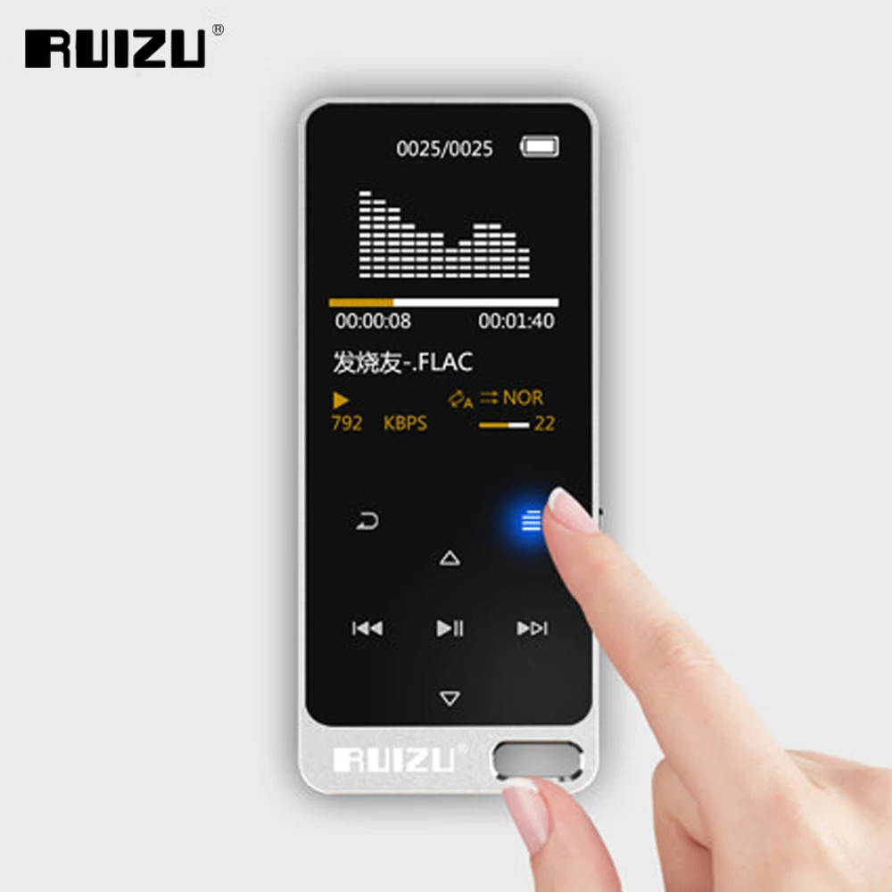Оригинальный MP3 плеер RUIZU X05 HIFI 8 ГБ TFT экран сенсорная кнопка без потерь поддержка