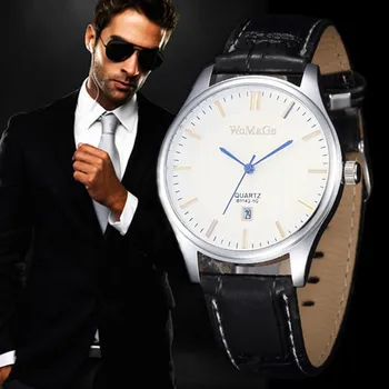 

2019 Top Quality Luxury Brand Auto Date Quartz Wristwatch New Fashion Men Business Watches Leather Clock Relogio Masculino Reloj