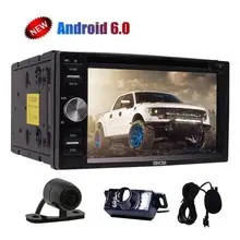 Android 6.0 del coche DVD Reproductor de CD doble 2 Din car unidad principal estéreo 6.2 ”HD de pantalla táctil en el tablero GPS navi auto Radios + dual Cameras