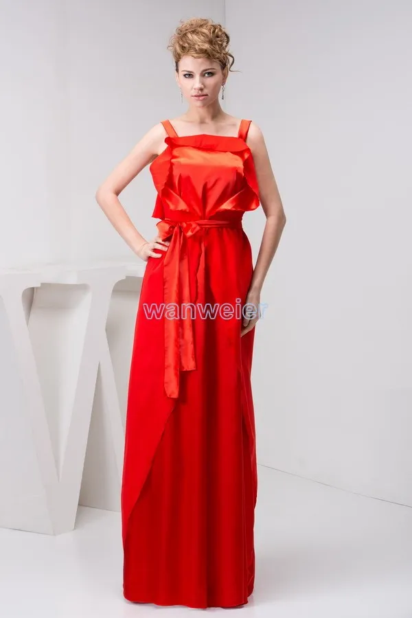 

free shipping 2013 arrival formal gown kate middleton dress floor-length strap custom size/color red chiffon bridesmaid dress