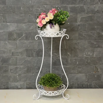

VICTMAX New European Iron Craft Double-Layer Gardening Potting Shelf Flowerpot Holder For Home Garden Decor - Vase Type 2 Colors