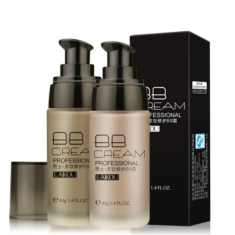 

Men BB Cream Wheat Natural Color Whitening Liquid Concealer Foundation Moisturizer Pores Brighten Face Makeup Cream WD