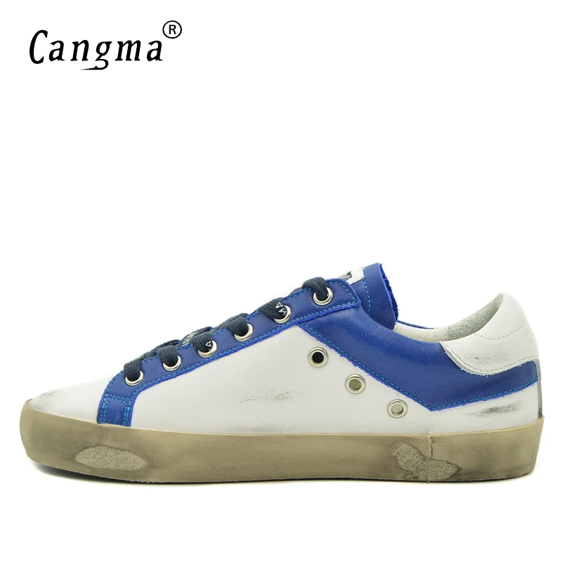 Sneakers Retro Blanc Dames Appartements Chaussures Cangma Femmes Et Rétro Retro Confort Original Bleu no Italie Cuir Minimaliste Véritable Chaussure En 6H6qpB8x
