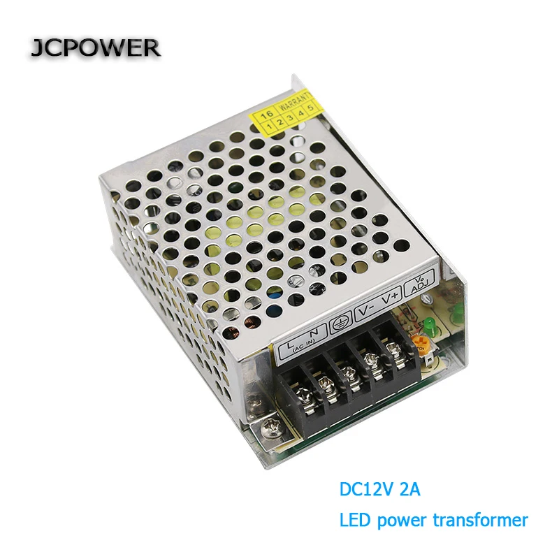 JC Мощность AC 100 В 220 В к DC 12 В 2A 24 Вт Напряжение трансформатор переключатель Питание для LED светодиодные полосы управления Светодиодный коммутационной светодиодный дисплей