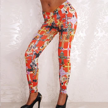 

Fashion Women Leggings Tropical Printing Blue Casual Fitness Legging Sexy Silm Print Legins Mid V Waist Stretch Trouser Pants
