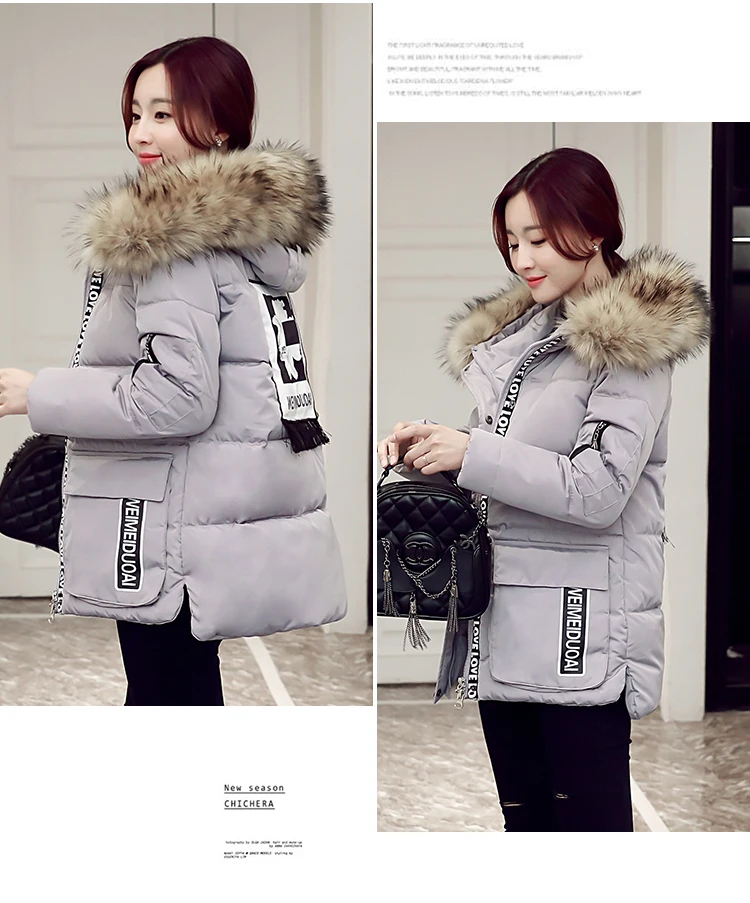 2018 ladies New Large Fur Collar Jacket  Winter Coat Women  Winter Down Jacket Korean Version Of Large  Women's Clothing LZ989 (6)