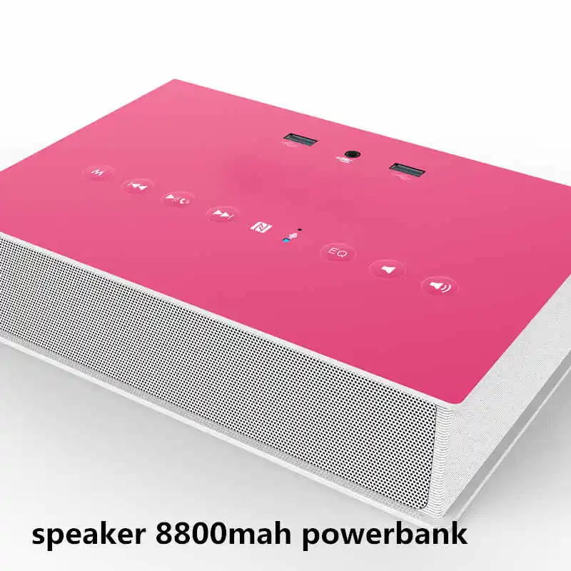 Musicbook стиль динамик HIFI беспроводной с Bluetooth портативный динамик PowerBank перезаряжаемый Land динамик s Поддержка NFC TF карта - Цвет: rose