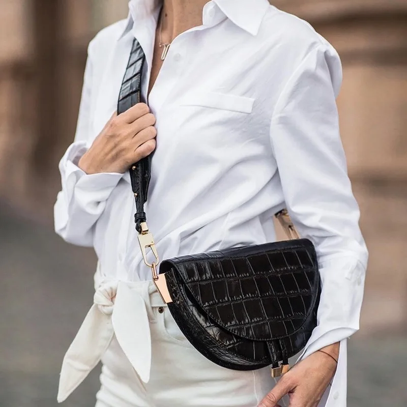 NIGEDU النساء Crossbody حقيبة الأزياء التمساح القوس السرج أكياس بو الجلود حقائب كتف للإناث حقائب مصمم bolsas NIGEDU النساء Crossbody حقيبة الأزياء التمساح القوس السرج أكياس بو الجلود حقائب كتف للإناث حقائب مصمم bolsas