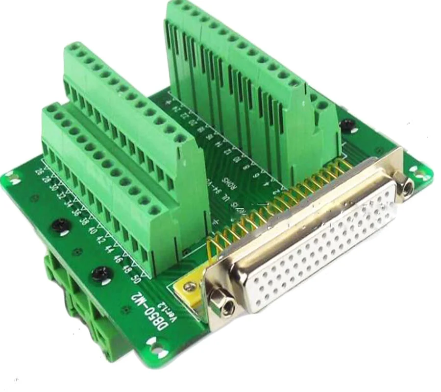 DB50 50 Pin D SUB DR 50 Male Female Terminal PCB Module Breakout Board Adapter Connectorin